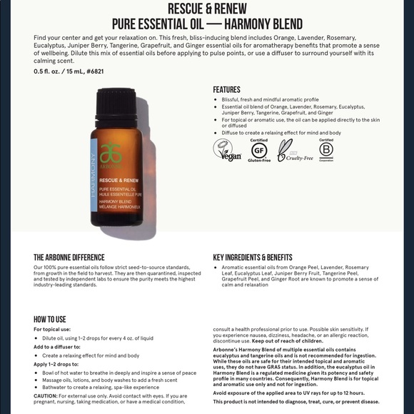 NIB Arbonne Essential Oil and Lip Balm Set - Picture 2 of 3